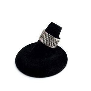 Sterling Silver Wide Textured Band Size 6 1/2 Ring